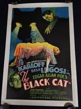 THE BLACK CAT 1934 * KARLOFF * LUGOSI * CLASSIC UNIVERSAL HORROR MOVIE POSTER!!