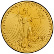1911 $20 Saint Gaudens PCGS PR66