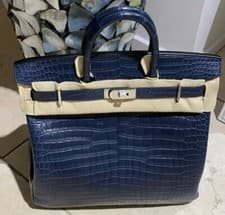 Hermes Hac 40 Birkin Bag Bag Crocodile Matte Porosus Palladium New Full
